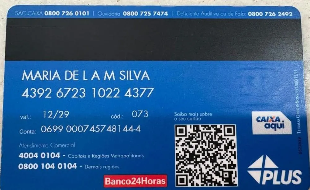 Aviso: Cartão encontrado na Caixa Econômica de Piripiri